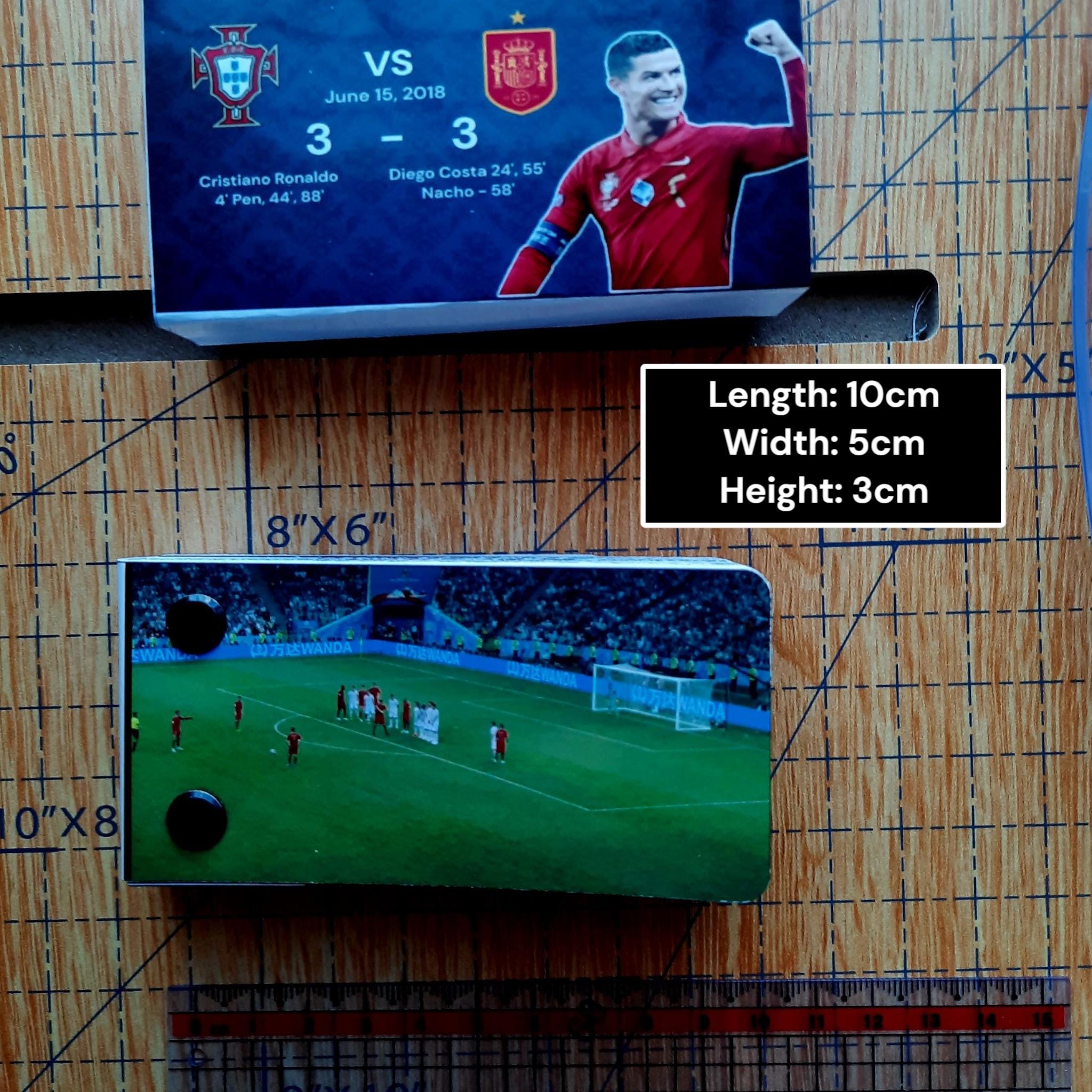 CR7 Cristiano Ronaldo Free Kick Magic Flipbook - Portugal vs. Spain | 10cm x 5cm | Glossy Paper Animation