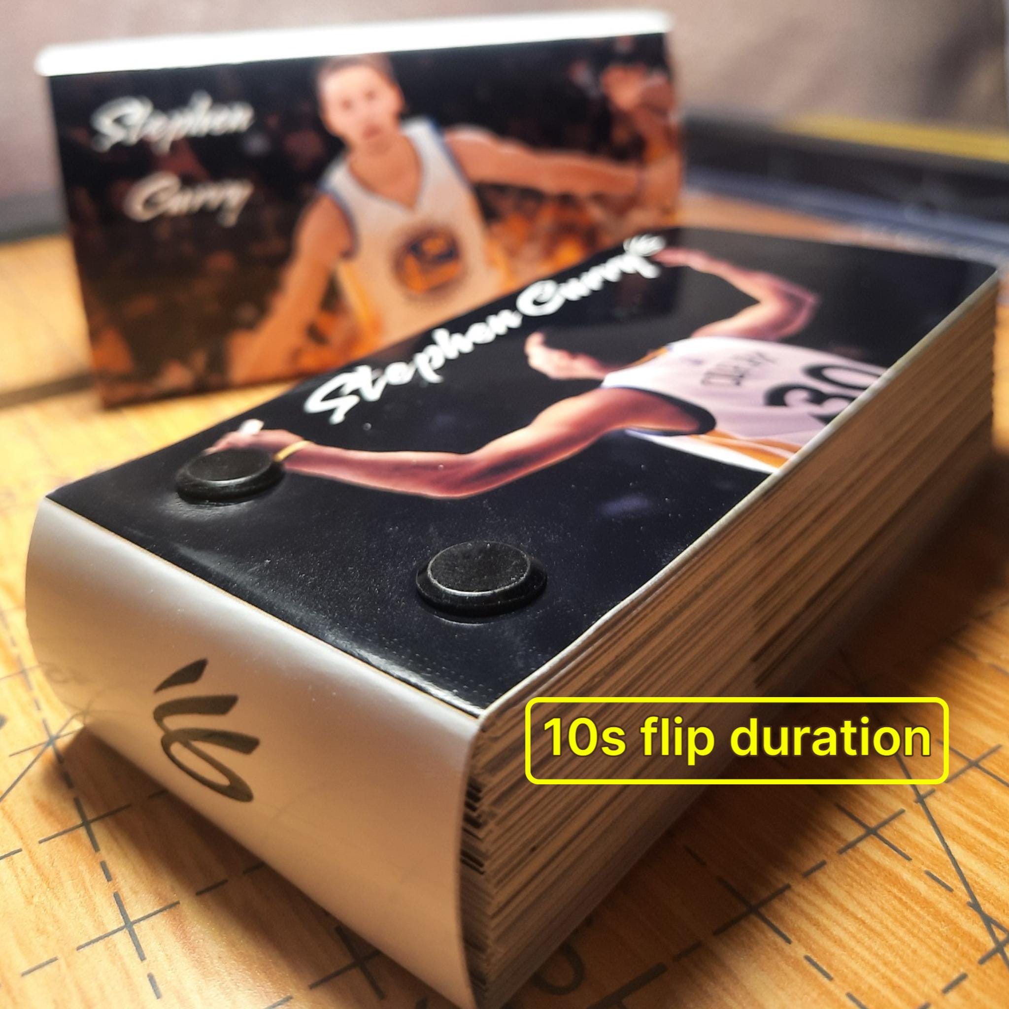 Stephen Curry Basketball Flipbook – Glossy Quality Print | Golden state warriors Animation | 10x5x3cm Flip Book Gift for NBA Fans