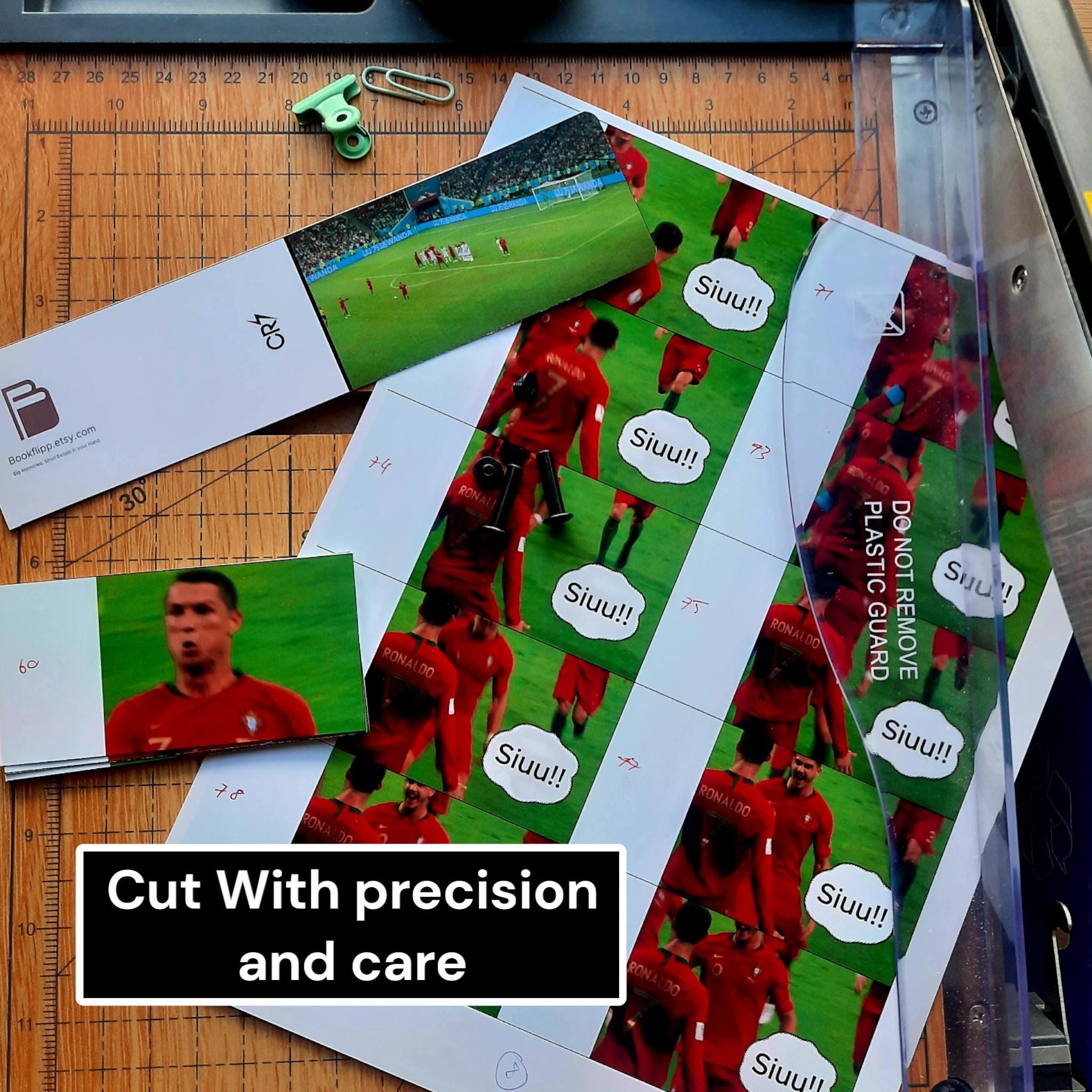 CR7 Cristiano Ronaldo Free Kick Magic Flipbook - Portugal vs. Spain | 10cm x 5cm | Glossy Paper Animation