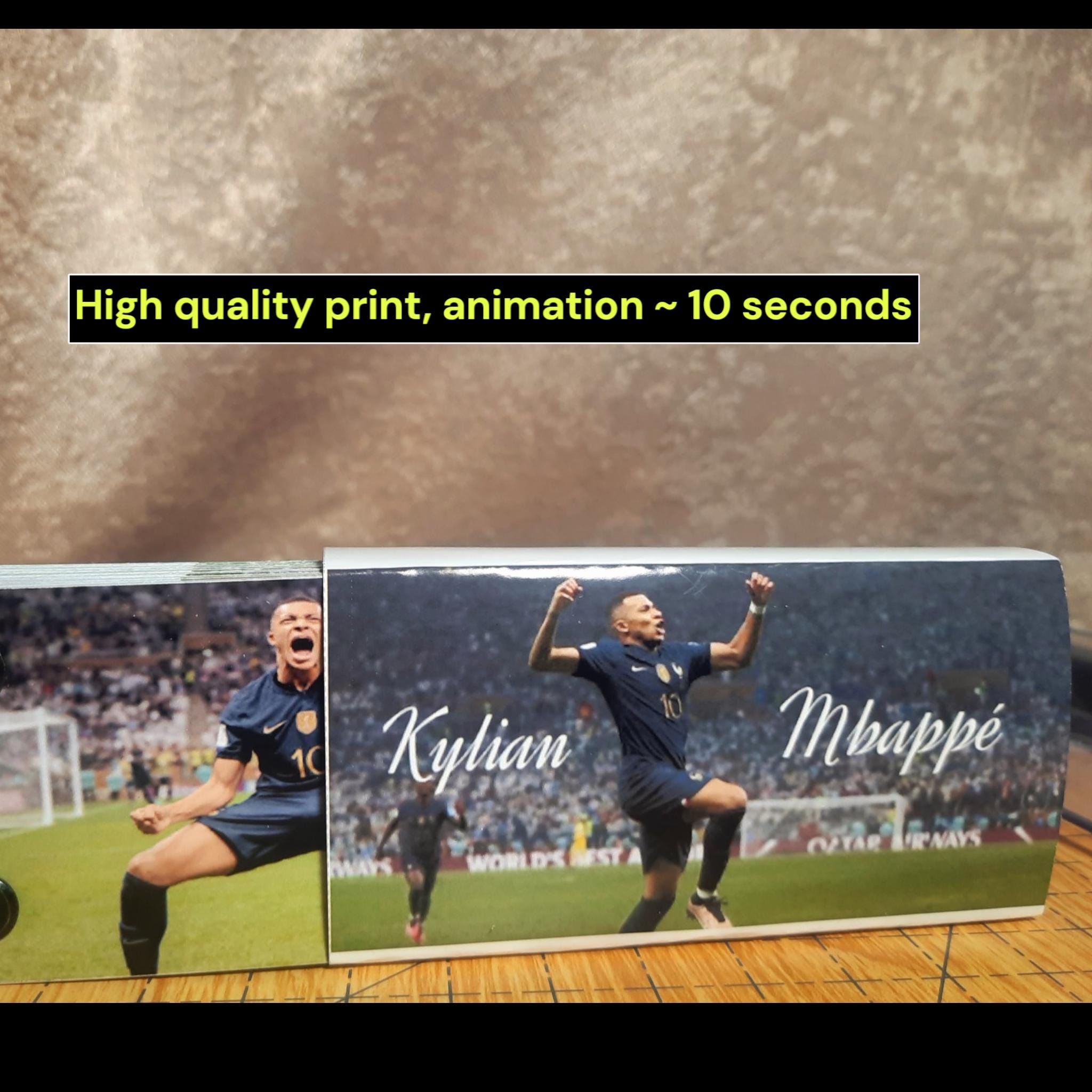 Mbappe Hat-Trick Flipbook – 2022 World Cup Final vs Argentina – Animated Soccer Collectible – Customizable Gift